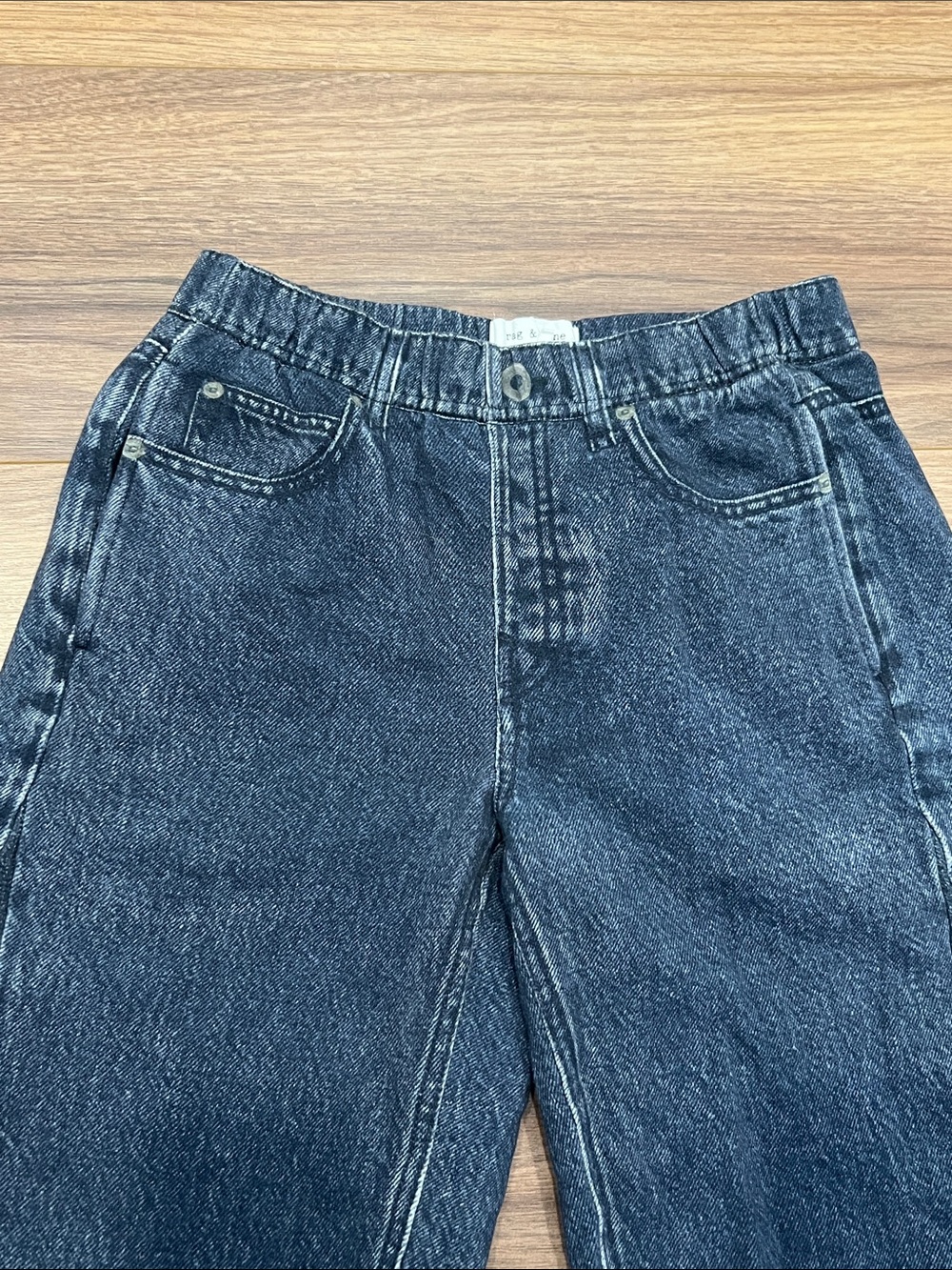Rag & Bone Miramar Wide Leg Trompe L'oeil Cotton Pants Faux Jean Bridle Trail XS - Picture 4 of 12